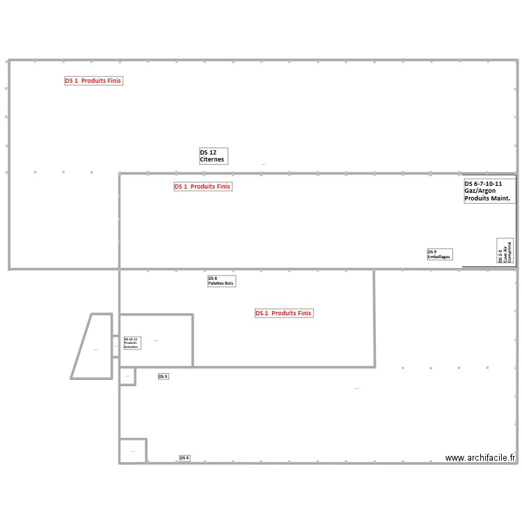 HALL HERSTAL  Dépot Substances. Plan de 8 pièces et -396 m2