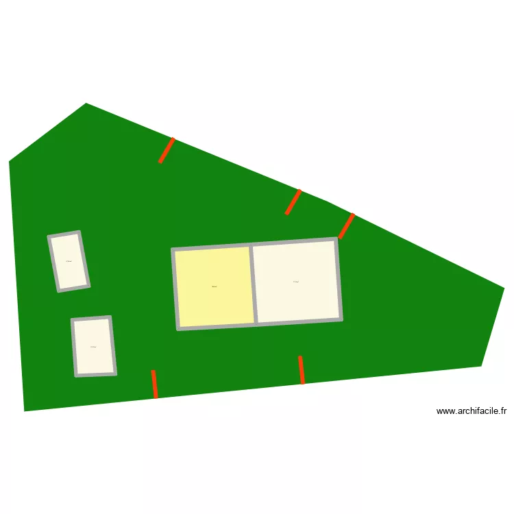 Maison Sarcey V1 (en T ; d&eacute;molition v&eacute;randas + buanderie + bureau). Plan de 4 Pièces et 189 m²