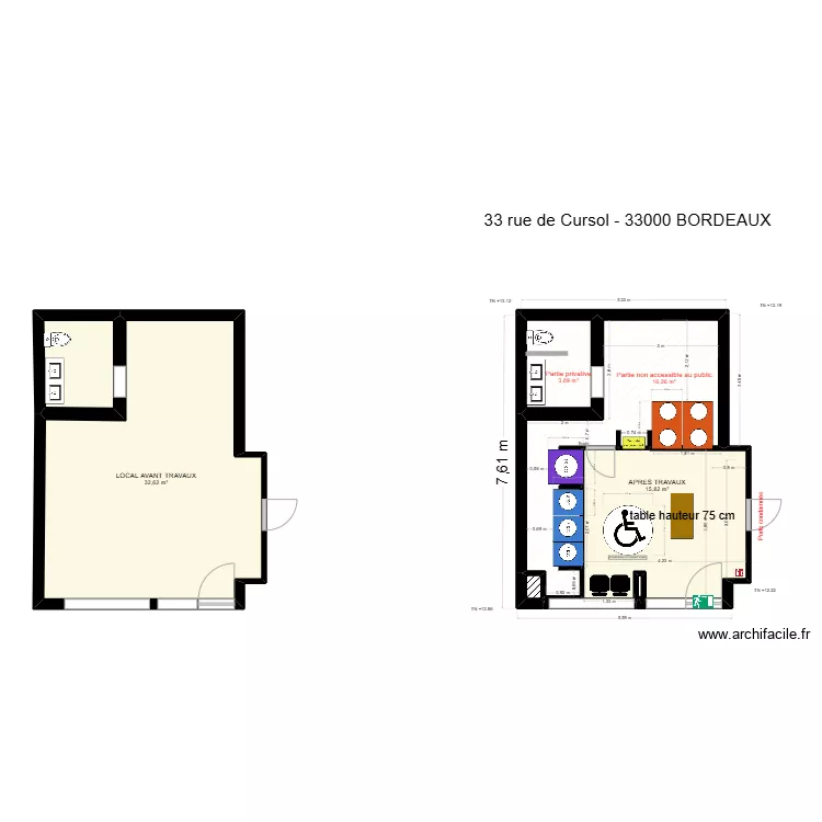 Laverie BORDEAUX - SASU ETS LA FERRADE AVANT / APRES. Plan de 0 pièce et 0 m2