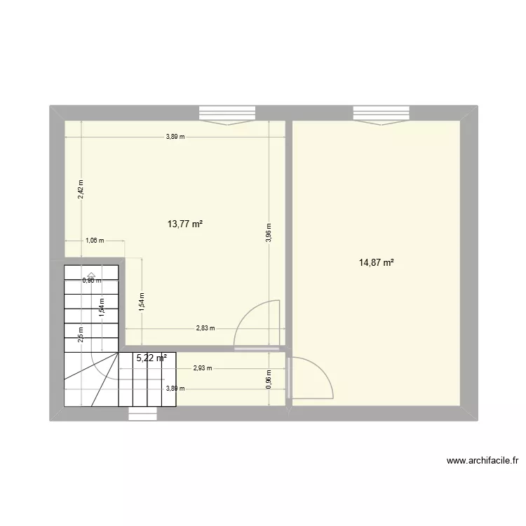 R+1 M.CHIGNARD. Plan de 3  et 34 m²