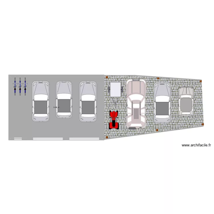 GARAGE + APPENTI. Plan de 1 Pièce et 54 m² GARAGE + APPENTI. Plan de 1 Pièce et 54 m²