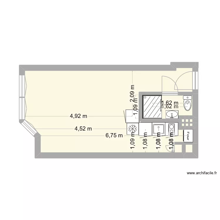 Nathalie. Plan de 9  et 27 m²