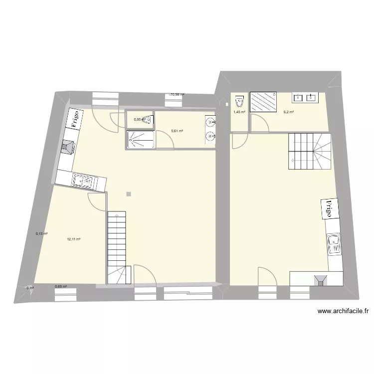 gigi 1. Plan de 9  et 27 m²