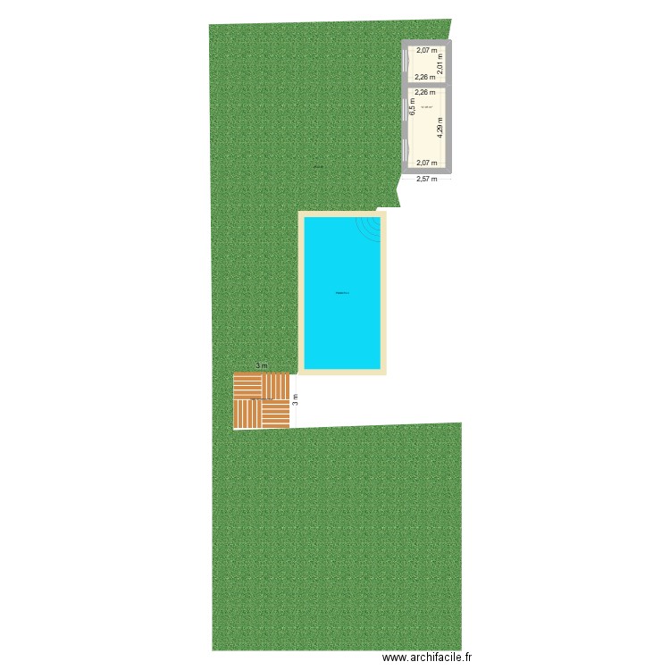 abris de jardin. Plan de 1 pièce et 13 m2