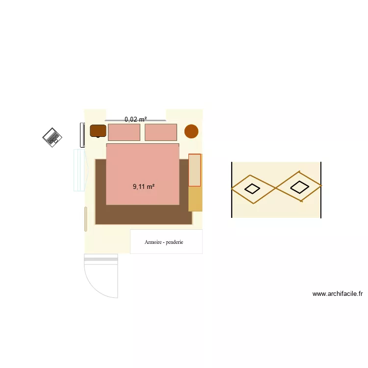 Chambre. Plan de 