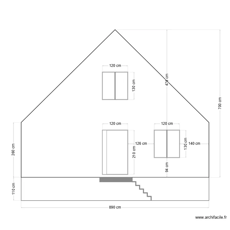 Façade est. Plan de Façade est. Plan de