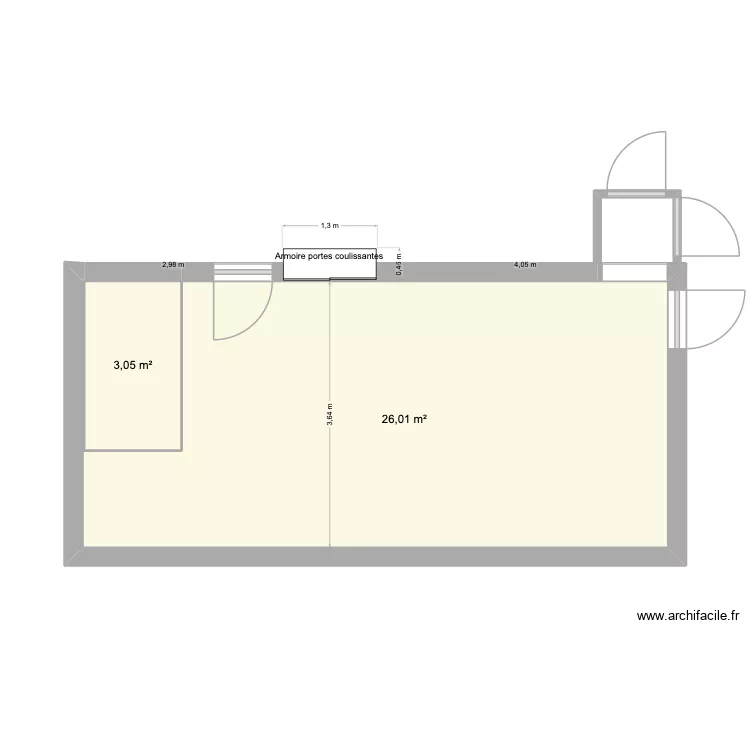 farges palier. Plan de 2 Pièces et 29 m² farges palier. Plan de 2 Pièces et 29 m²
