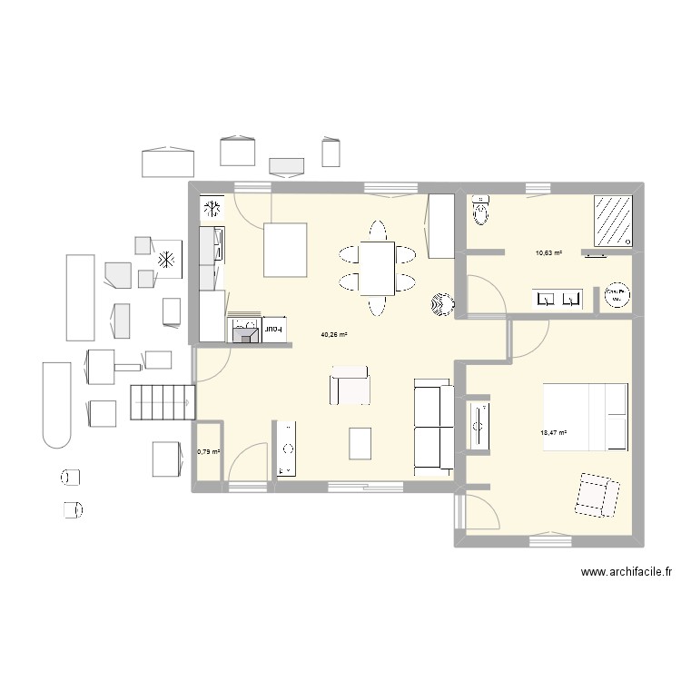 maison simone . Plan de 4 pièces et 70 m2