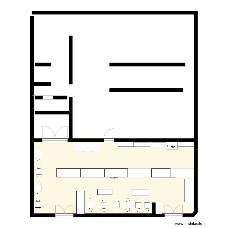 la huche. Plan de 1 pièce et 72 m2