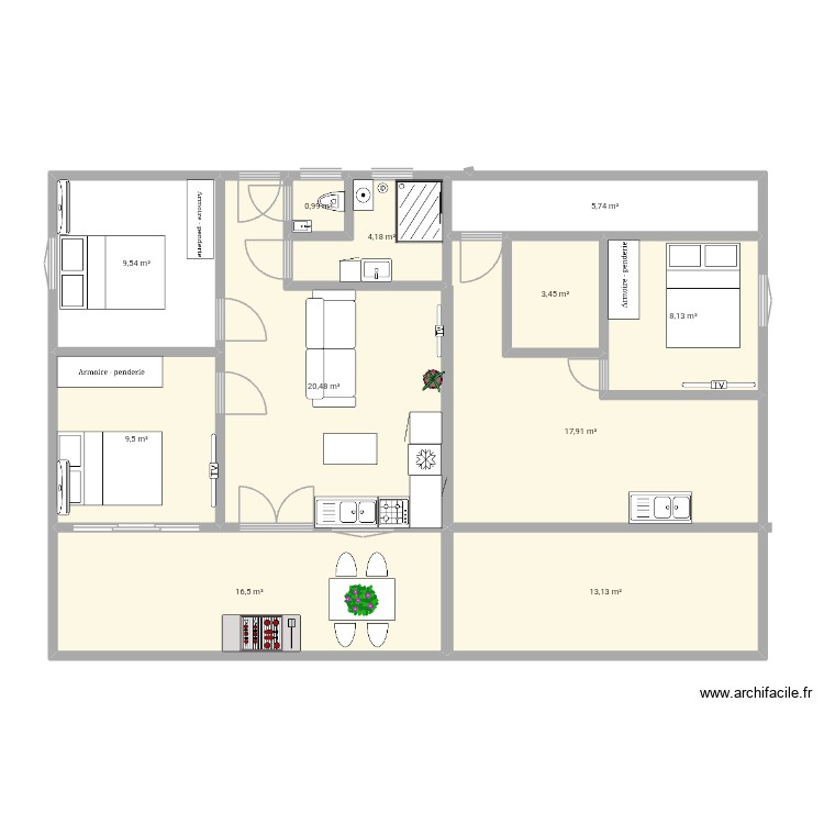 &Eacute;tage 1 maison papa. Plan de 0 pièce et 0 m2