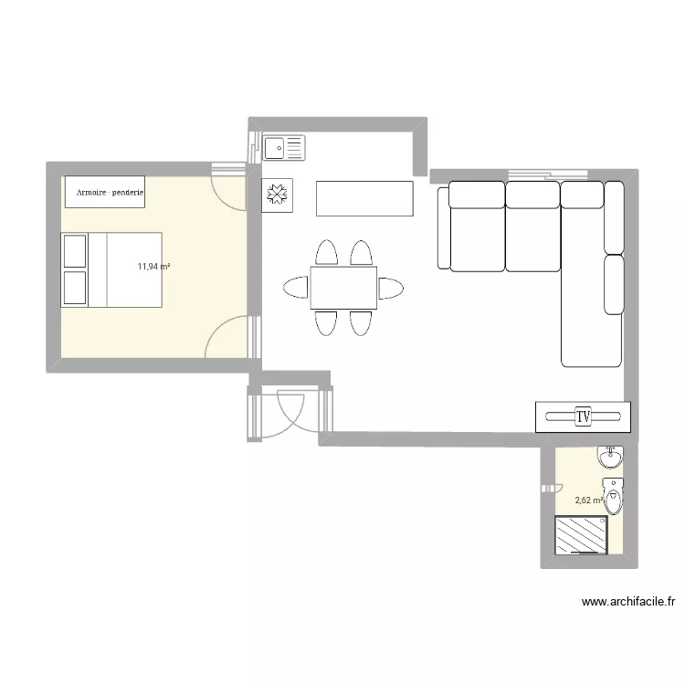 Plan 2. Plan de 2  et 15 m²