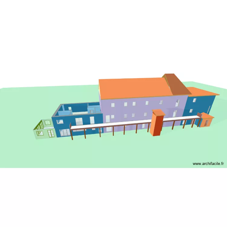 Moulin passerelle. Plan de 36  et 1357 m²