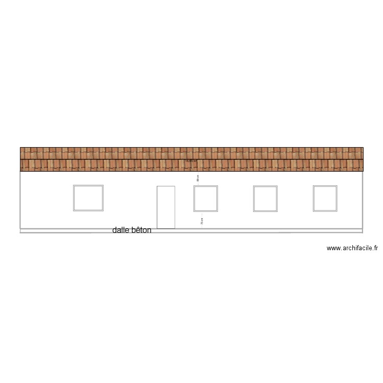 plan de facade ouest 001. Plan de 1 pièce et 17 m2