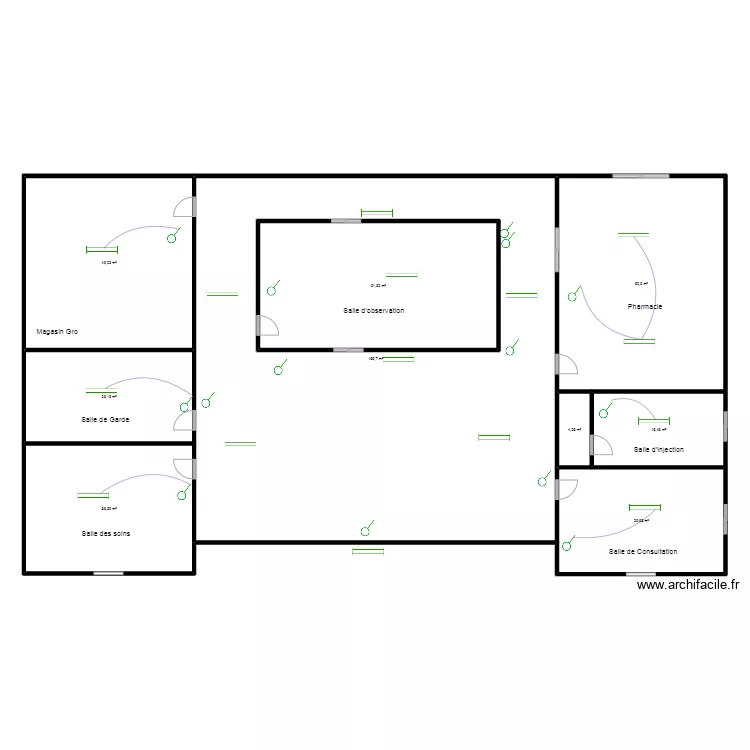 Circuit lumi&egrave;re DISPENSAIRE. GBAPKODJI. Plan de 