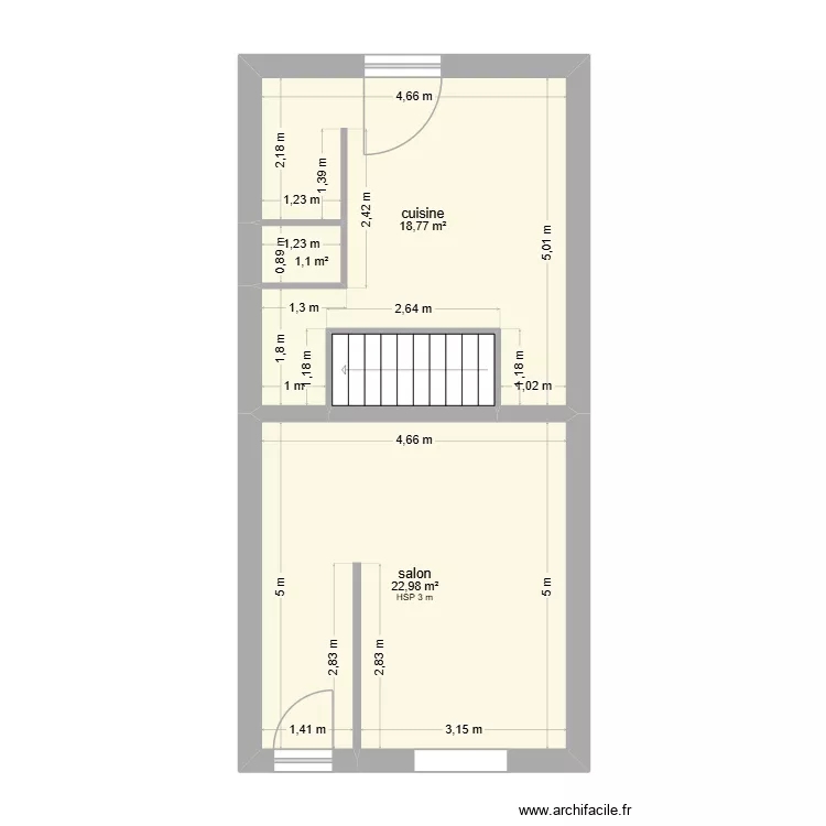 GIBON Rdc. Plan de 4  et 46 m²