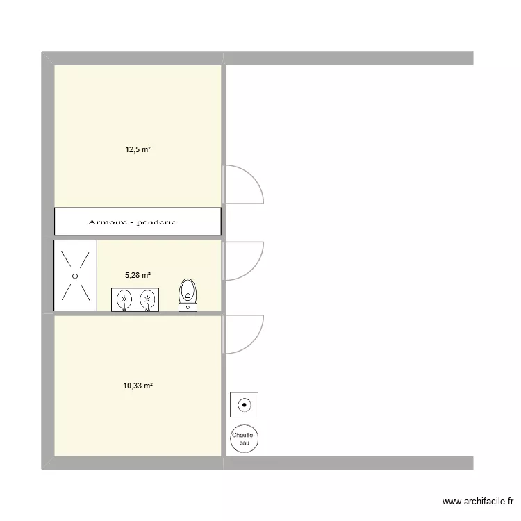 quiss2. Plan de 3  et 28 m²