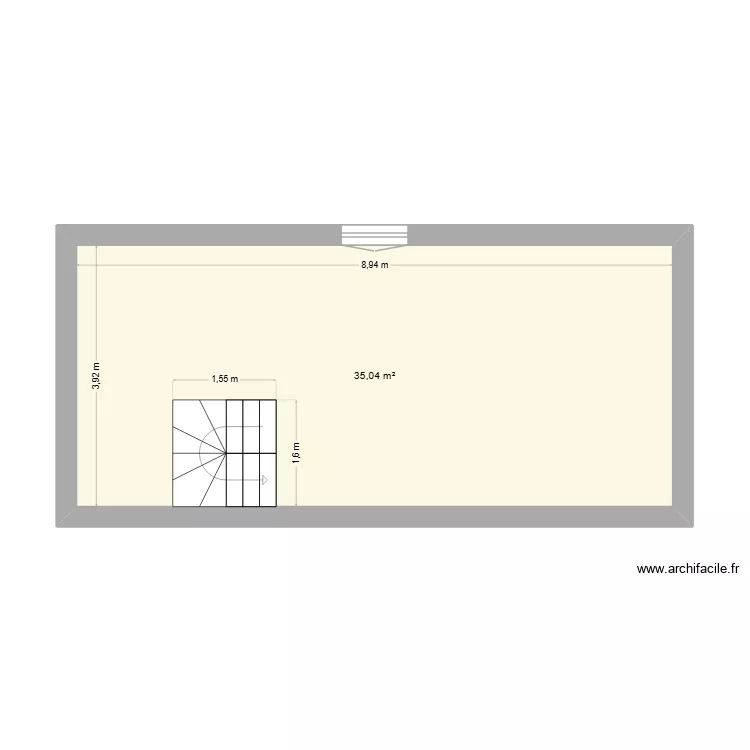 Combles. Plan de 1  et 35 m²