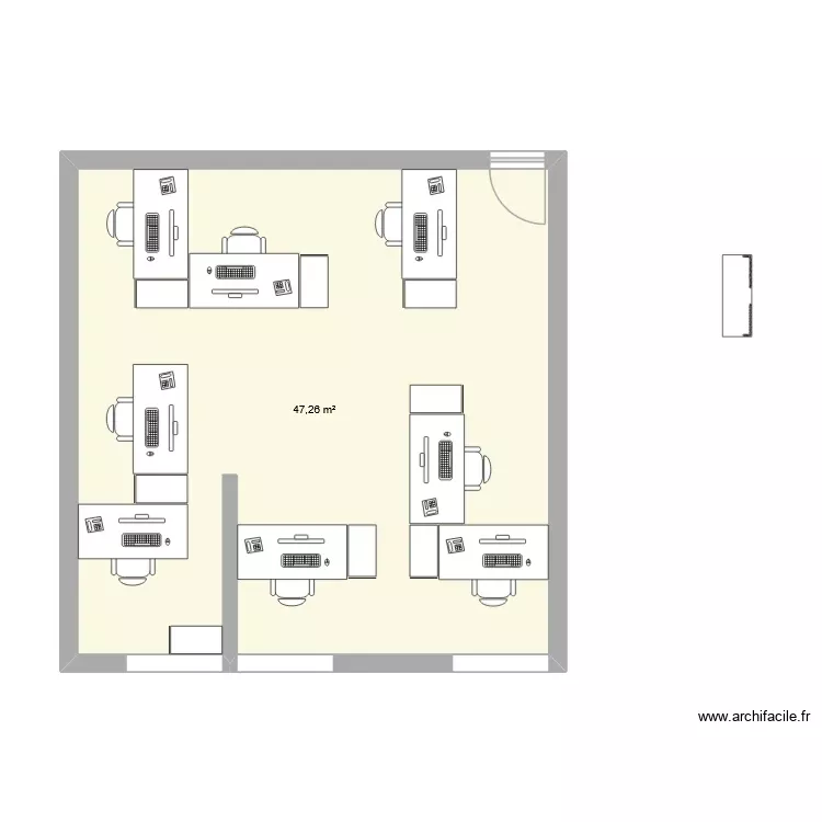 bureau Terre. Plan de 1 Pièce et 47 m² bureau Terre. Plan de 1 Pièce et 47 m²