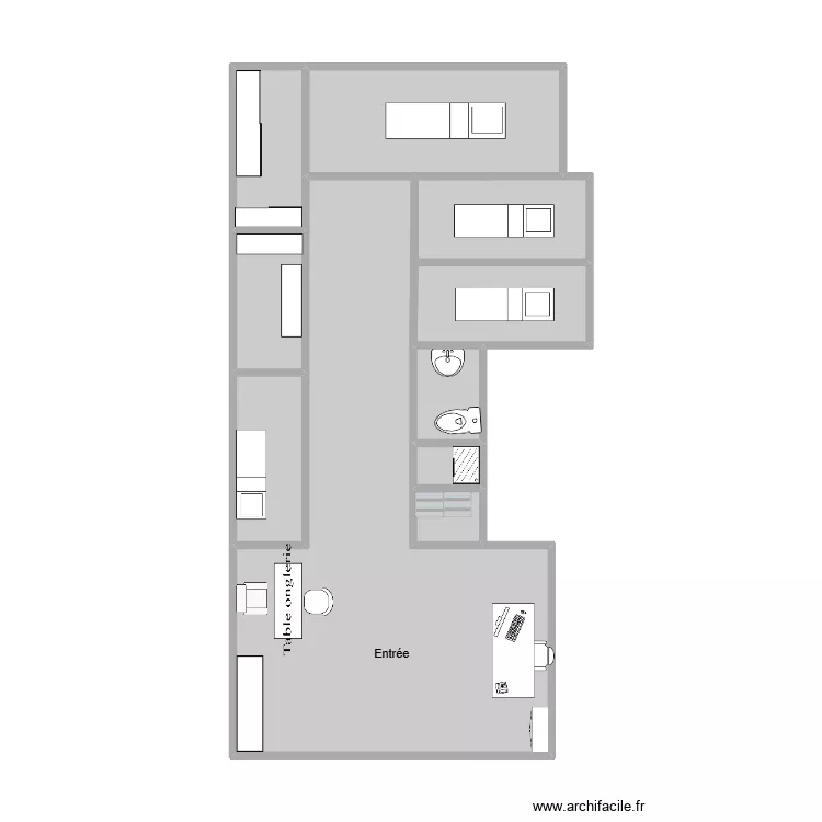 institut. Plan de 10 pièces et 44 m²