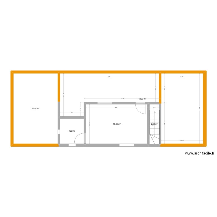plan 2 - Batiment 3 - Etage 1. Plan de 5 pièces et 87 m2
