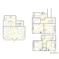 Cottage layout, bridge, two storey rear extension as bathroom and existing extension raised and protected stair version 2