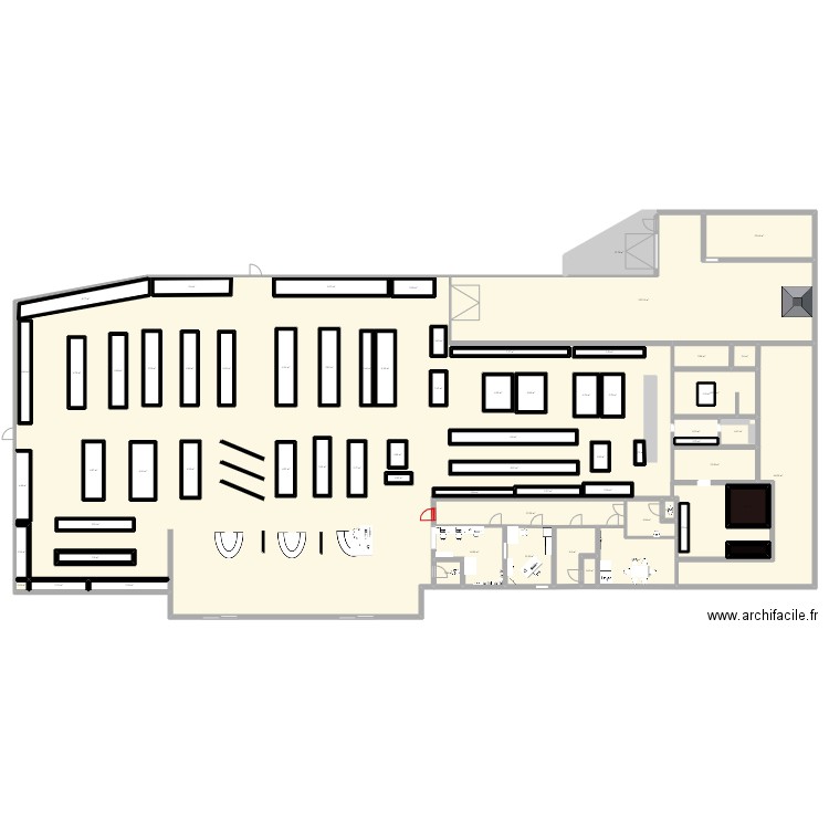 bi1 . Plan de 69 pièces et 1393 m2
