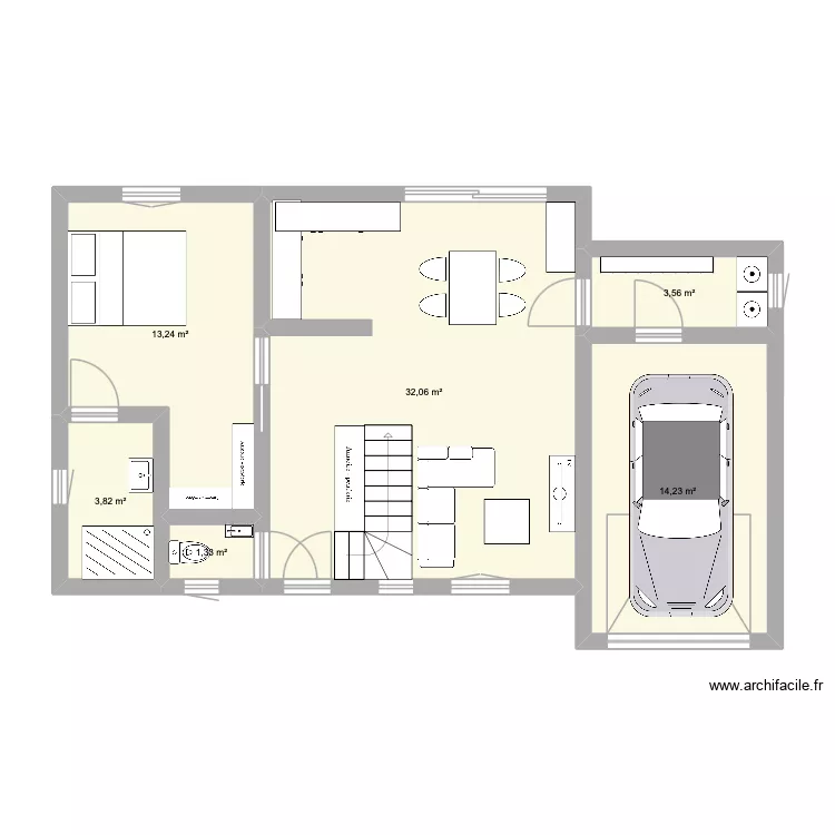 plan 3 (07/03/26). Plan de 6 pièces et 68 m²