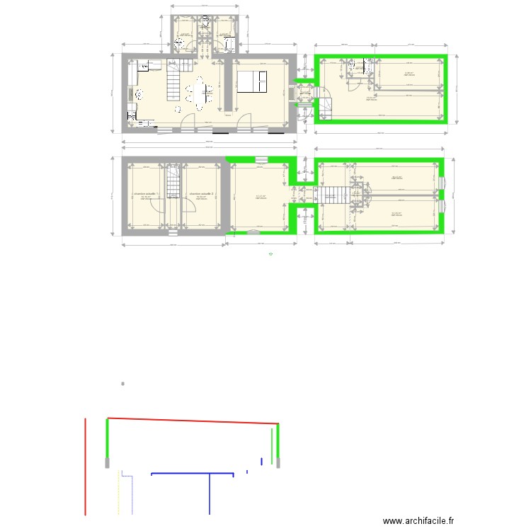 BON REPOS APRES. Plan de 14 pièces et 195 m2