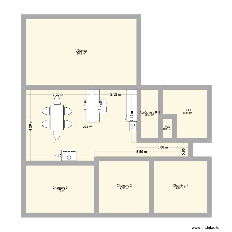 AMELIN SERGE. Plan de 8 pièces et 97 m2