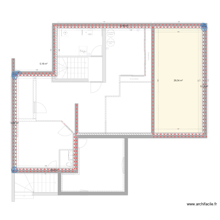 Maison Sanssac. Plan de 6 pièces et 30 m2
