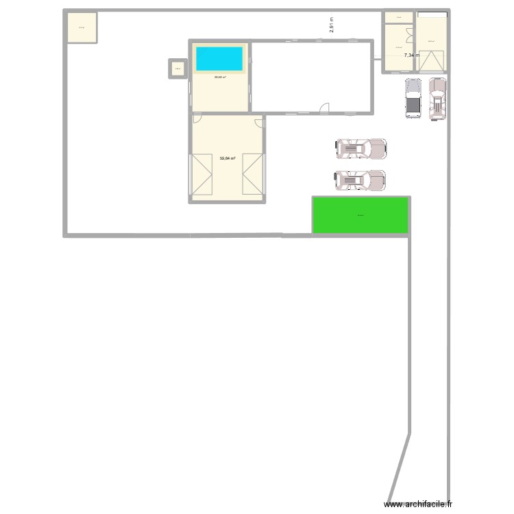 plan à l'échelle nouvelle version. Plan de 8 pièces et 179 m2