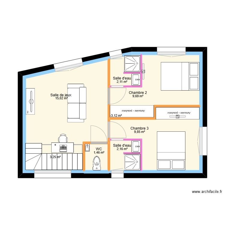 URCUIT 2. Plan de 15 pièces et 339 m2
