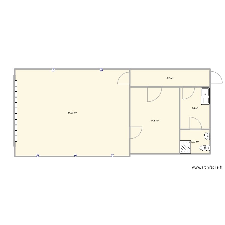 ATELIER MONTOIE. Plan de 5 pièces et 75 m2