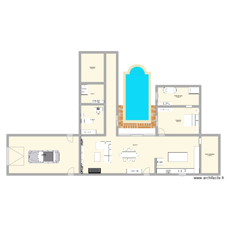 Maison rêve. Plan de 8 pièces et 209 m2