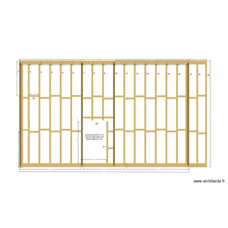 Plan plancher &eacute;tage. Plan de 