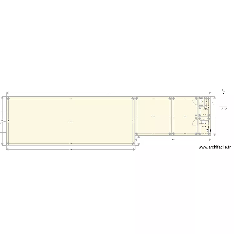 wc toilette. Plan de 6  et 219 m²