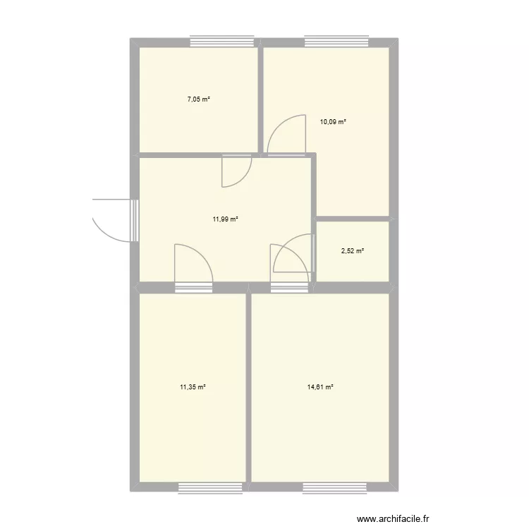 Cabinet M&eacute;dical. Plan de 6  et 58 m²
