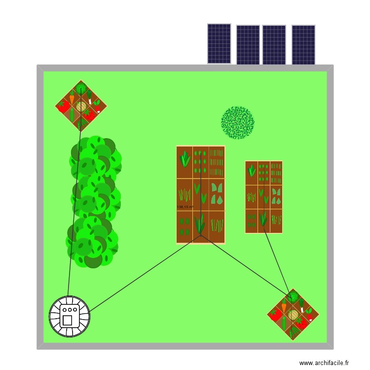 jardin du collège n 1. Plan de 1 pièce et 138 m2