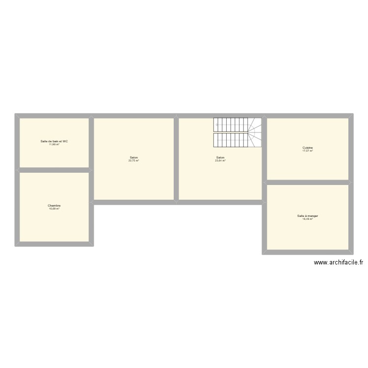 maison tif. Plan de 6 pièces et 111 m2