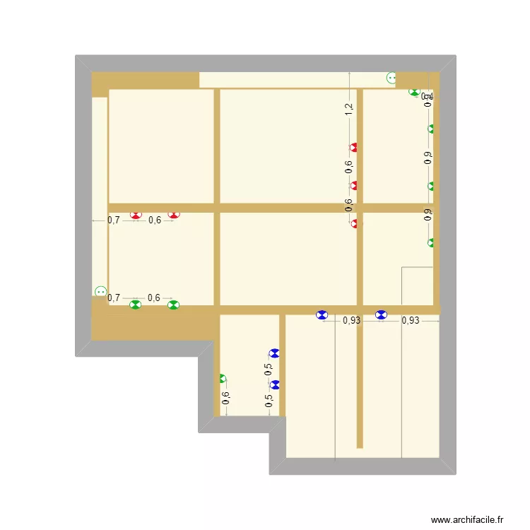 salon cordettes. Plan de 1 pièce et 29 m²