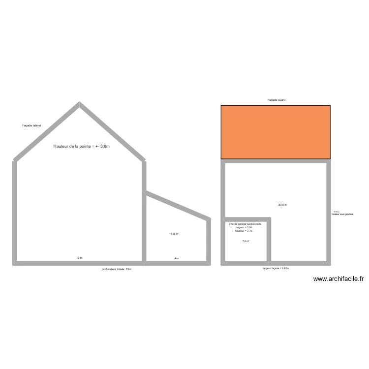 Wagnel&eacute;e (plan fa&ccedil;ade). Plan de 