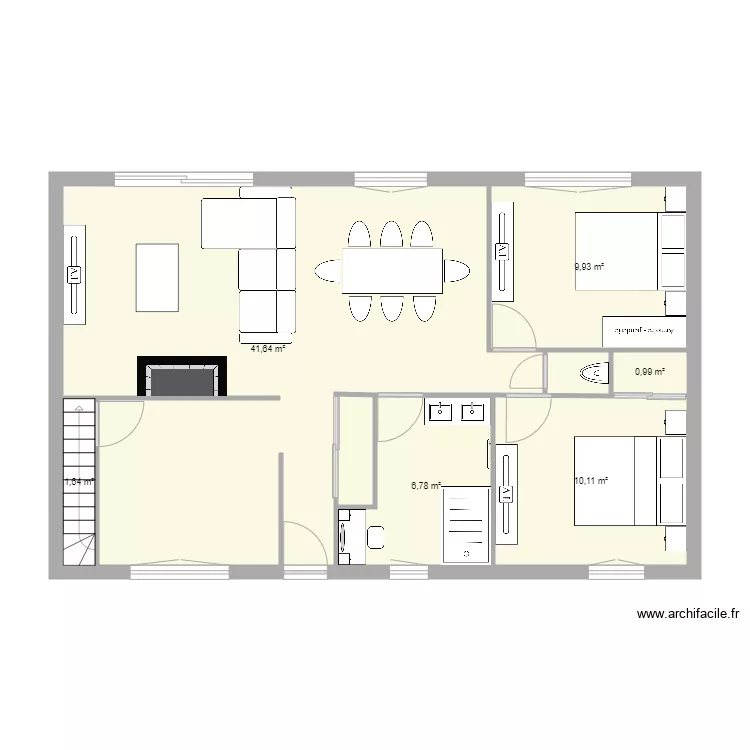 paulo et laurie Meubl&eacute;. Plan de 