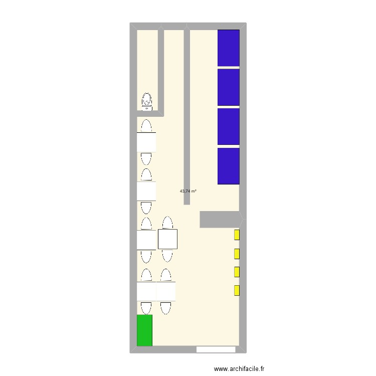 VERSAILLES. Plan de 1 pièce et 44 m2