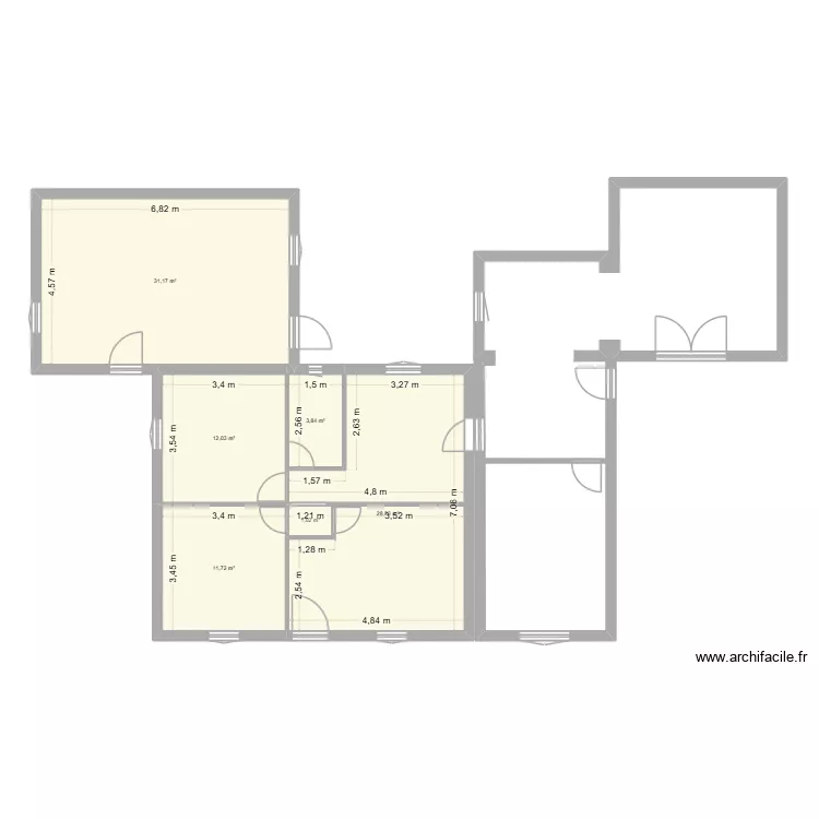 plan Marcel et Marie-Odile. Plan de 6  et 88 m²