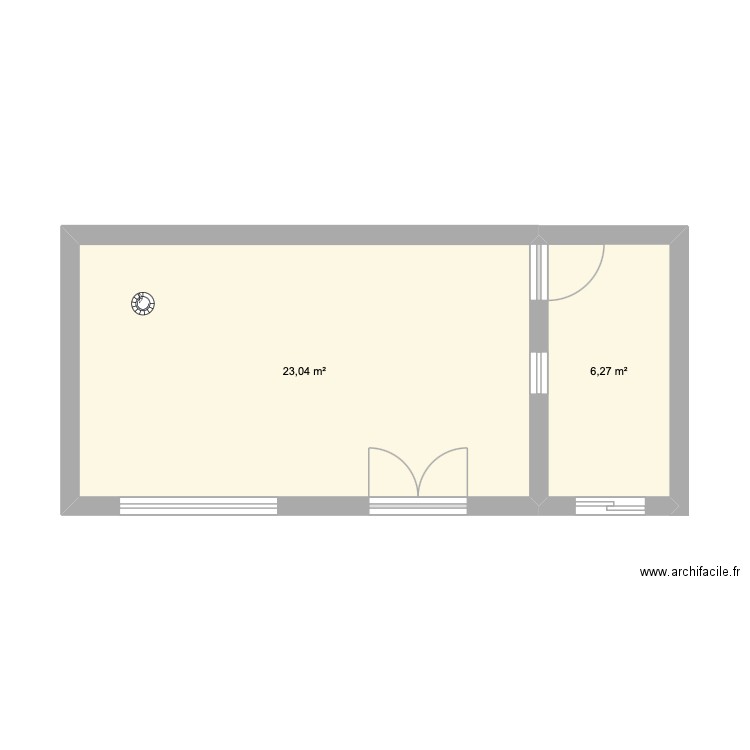 travail ingénieur. Plan de 2 pièces et 29 m2