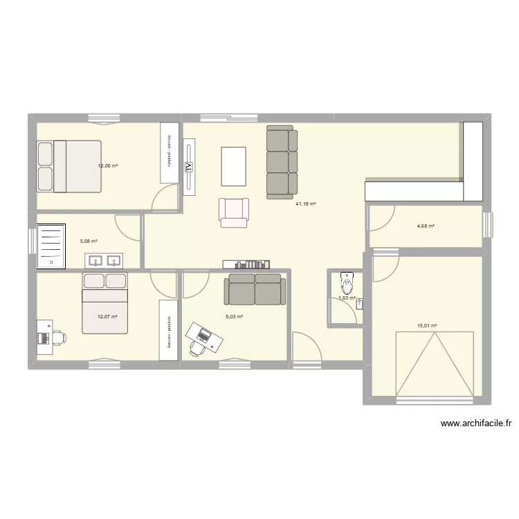 Maison02. Plan de 8  et 101 m²