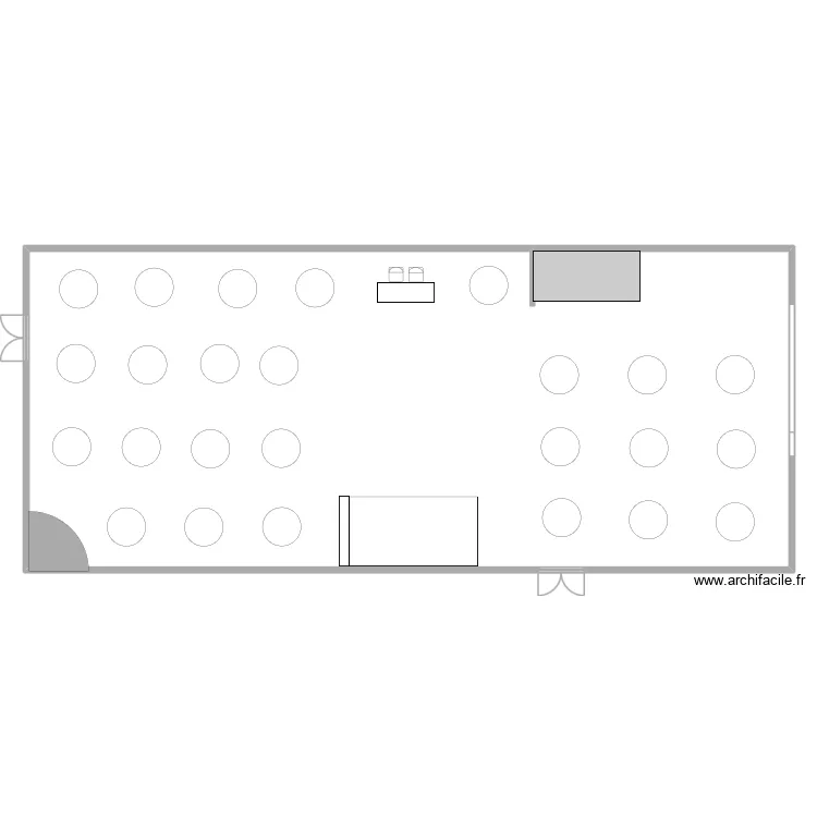 PLAN DE TABLE SC&Egrave;NE CENTRALE 25T + 1. Plan de 1 Pièce et 367 m²