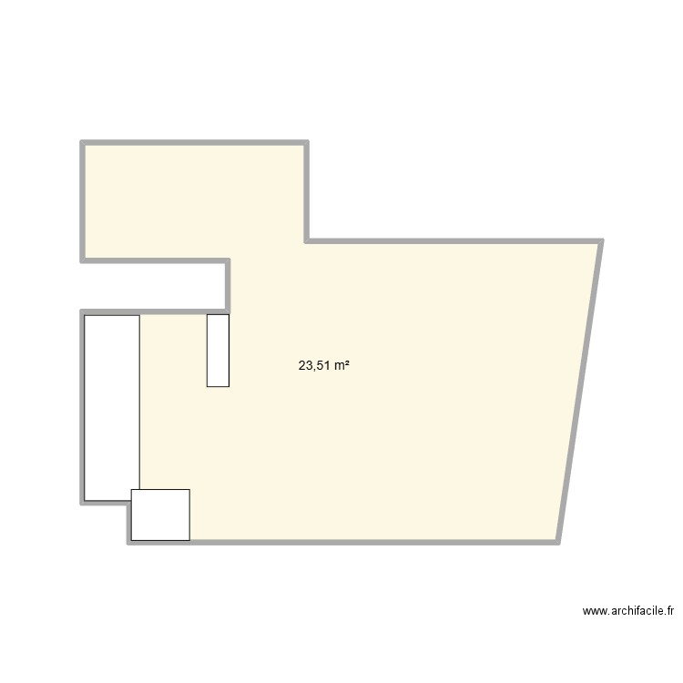 clf. Plan de 1 pièce et 24 m2