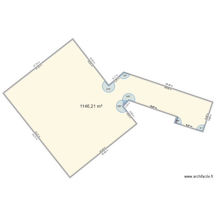 Cadastre. Plan de 1 pièce et 1146 m2