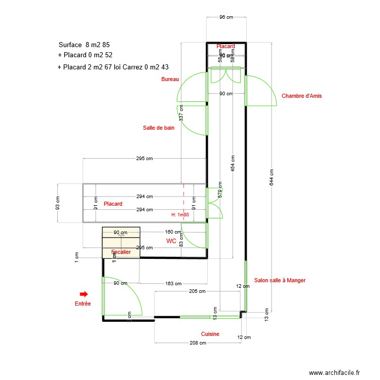 Couloir RDC. Plan de 0 pièce et 0 m2